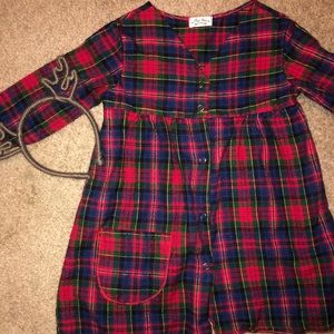 Ruemuu plaid Christmas coat dress